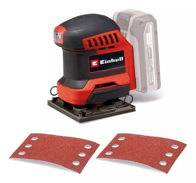 Einhell Lijadora Orbital Puñ Or Inalámbrico Power X-change Te-os 18/113 Li-solo, 18 Voltios Rojo/Negro Sin Bat