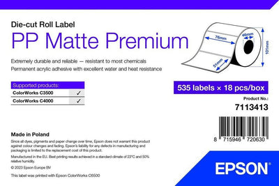 Epson 7113413 Label Printer White 76X51MM 535 Labels — image 1