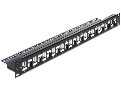 Delock 19Z Keystone Patch Panel 24 Port Staggered With Strain Relief — image 1