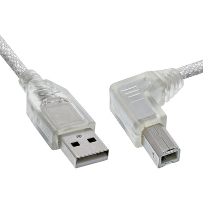Inline USB 2.0 Cable Acodado Type a Male a B Male Transparent 3M — image 1