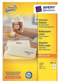 Avery Zweckform Labels 3484-200 White 105,0 X 37,0MM — image 1