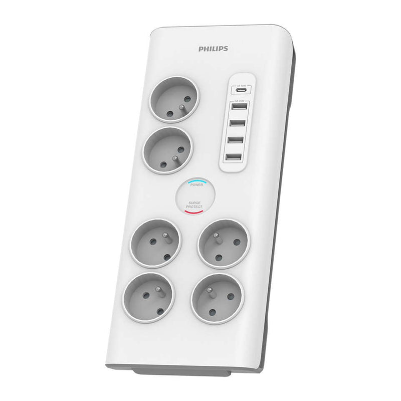 Protector Contra Sobretensiones 6 Sockets AC Fr 40W, 2M