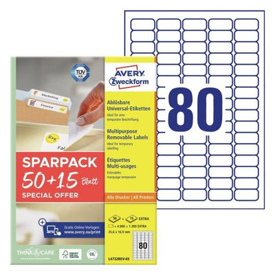Avery Zweckform Labels 35,6 X 16,9MM, White — image 1