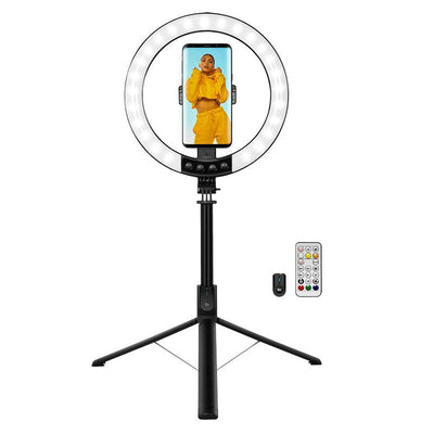 Logilink 066678 Light LED 26RGB Ring Ø25CM With Tripod Extendable Selfie Stick Black — image 1