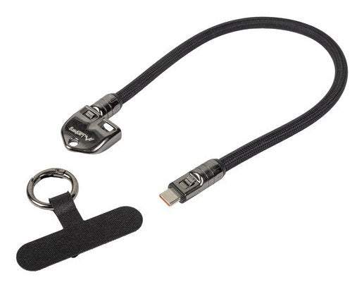 Lanberg USB-C M Lanyard Keychain Cable 0.3M 240W Black