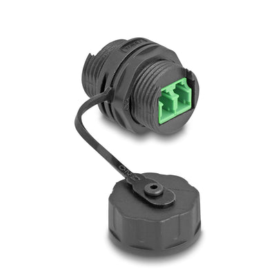 Delock 88033 Connector Cable Fibre Optic Lc Duplex Female a Lc Duplex Female With Cover Protectora Waterproof — image 1