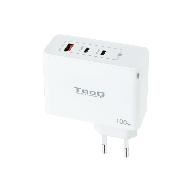 TooQ Wall Charger GaN 2x USB-C/Pd + USB-A/Qc 100W