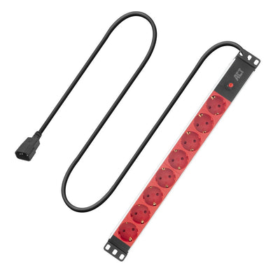 Extension Lead Pdu 19 Inch C14 IEC60320 With 8 Type F Sockets, 3M H05VV-F 3G1.0 — image 1