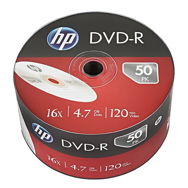 HP Dvd-r 4.7GB/120MIN/16X Bulk Pack (50 Drives