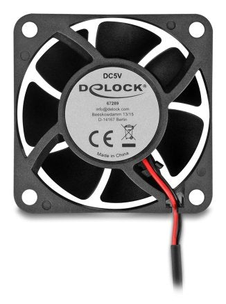 Delock Fan Axial 5V Dc, 60 X 60 X 25MM Black — image 1
