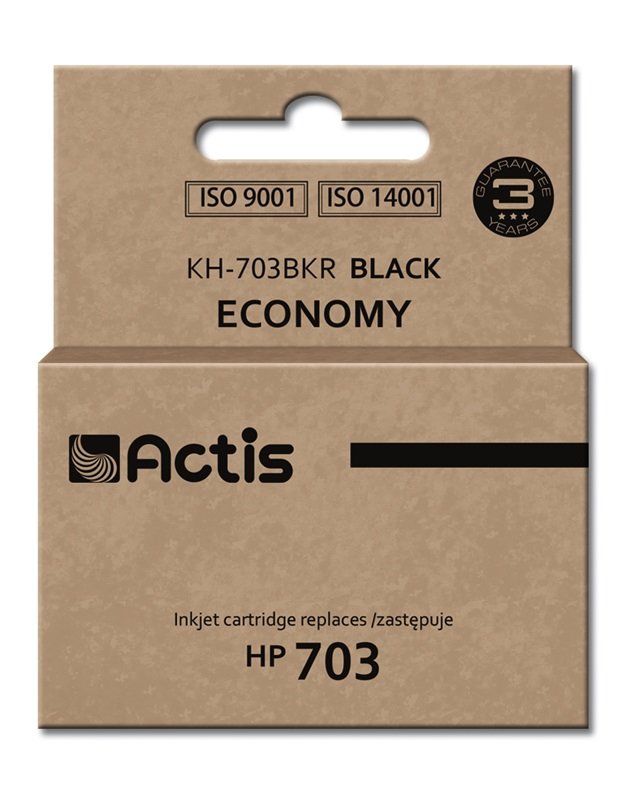 Actis Ink KH-703BKR (reemplazo HP 703 CD887AE - Standard - 15ML - Black