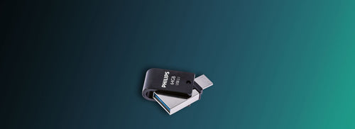 Philips 2 In 1 Otg 64GB USB 3.1 + USB C Midnight Black — image 1