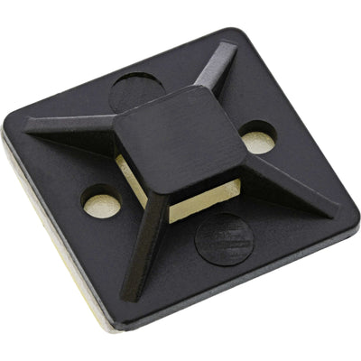Inline Cable Tie Mounts Adhesive 30X30MM Black 10UDS — image 1