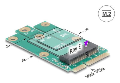 Delock Adapter Mini PCIE Connector Male a M.2 Key And Slot — image 1