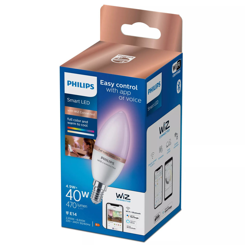 Philips Bulb LED Candle E14 4,9W Full Colors 470LM Wi-Fi Wiz