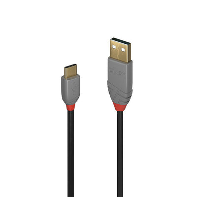 Lindy 36888 USB Cable 3M USB 2.0 USB a USB C Black Grey — image 1