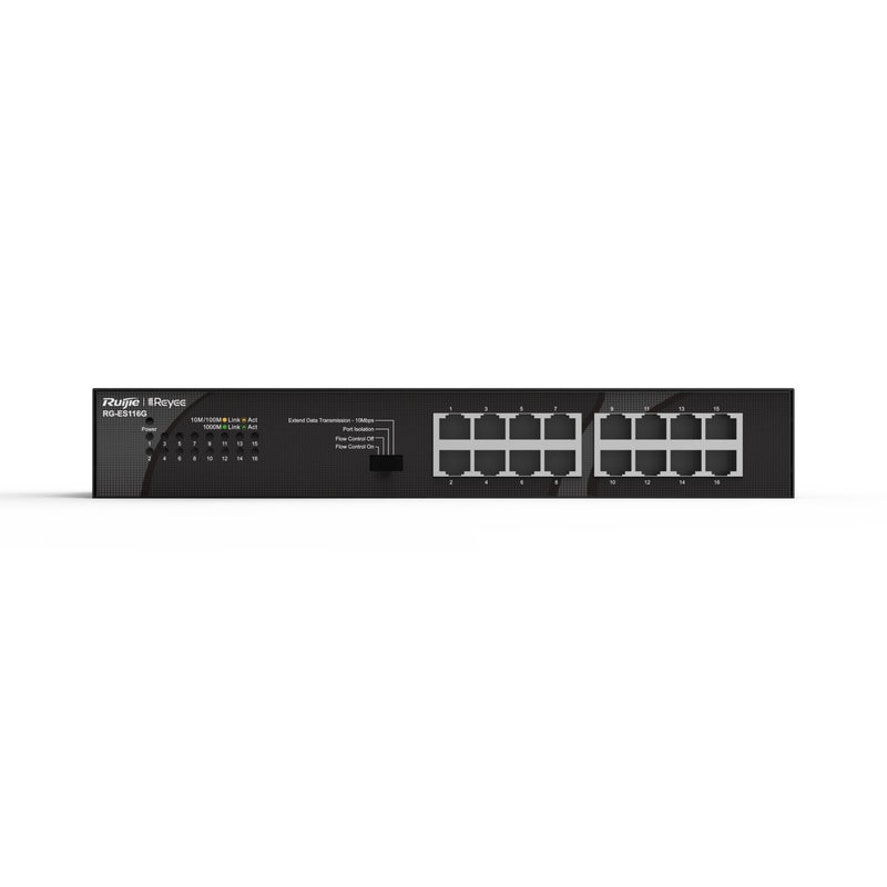 Reyee 16-PORT 10/100/1000Mbps Desktop Switch PORT:16× 10/100/1000Mbps RJ45 Ports Desktop Steel Ca