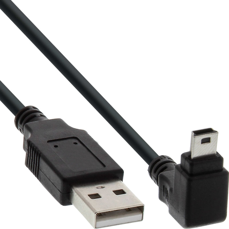 Inline USB Type a Male a Mini-usb Male 5 Pines Hacia Abajo Ángulo 90° Black 1M