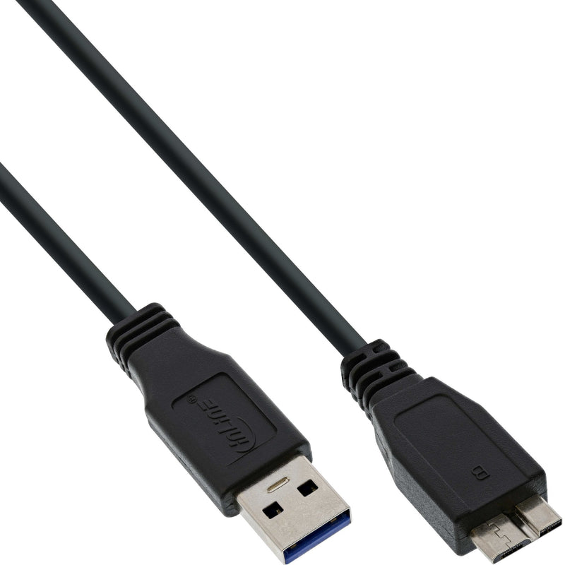 Inline USB 3.0 Cable Type a Male a Micro B Male Black 0.5M