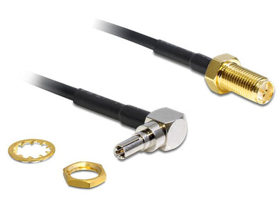 Delock Adapter Rp-sma Female Installation CRC-9 Male 90° 200MM — image 1