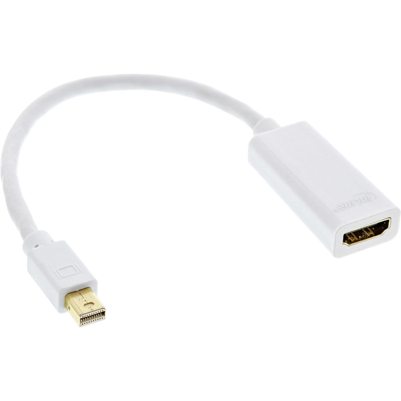 Inline Adapter Mini DisplayPort HDMI With Audio, Mini DisplayPort Male a HDMI Female 4K/30HZ, White 0,15M