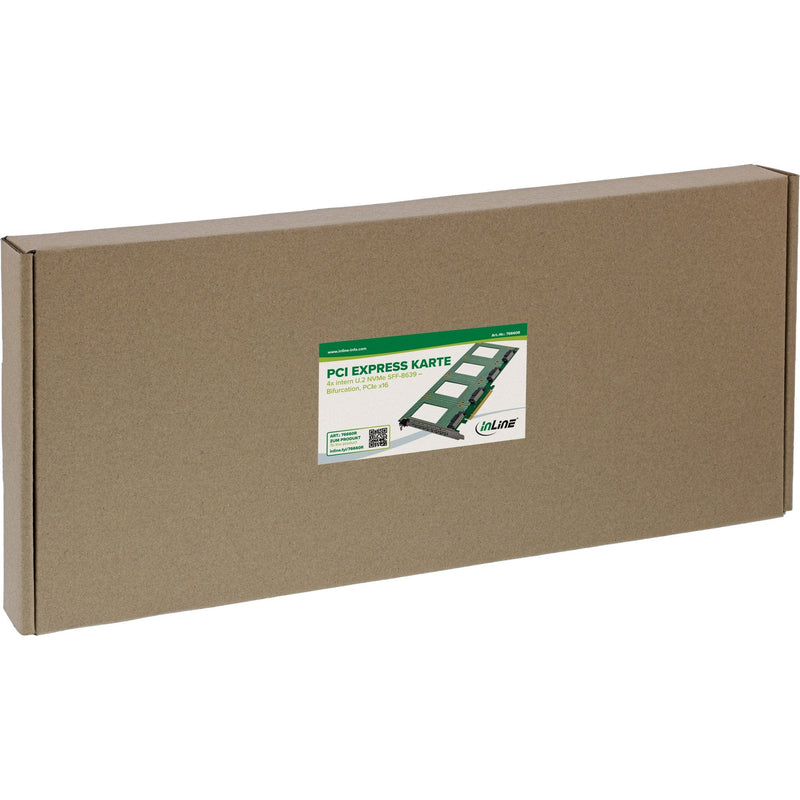 Inline PCIE Card a 4X Internal U.2 NVMe SFF-8639 – Bifurcation - PCIE X16