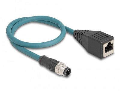Delock Network Cable M12 A-kodiert 8 Pin Male a RJ45 Female 50CM — image 1
