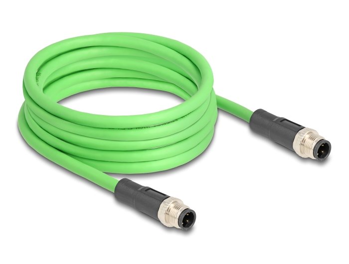Delock 80419 Cable M12 Codificado D 4 Pin Male a Male Pur (tpu) 5M