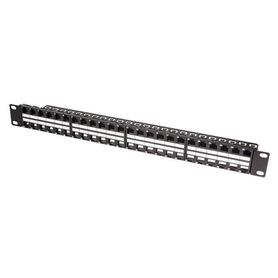 Logilink Patchpannel Keystone 1U. 48 Ports. Unshielded. Black — image 1