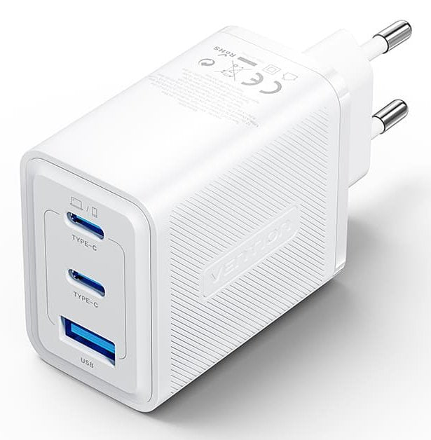 Vention Charger GaN Wall FERW0-EU 2x USB Type-c 1x USB 65W