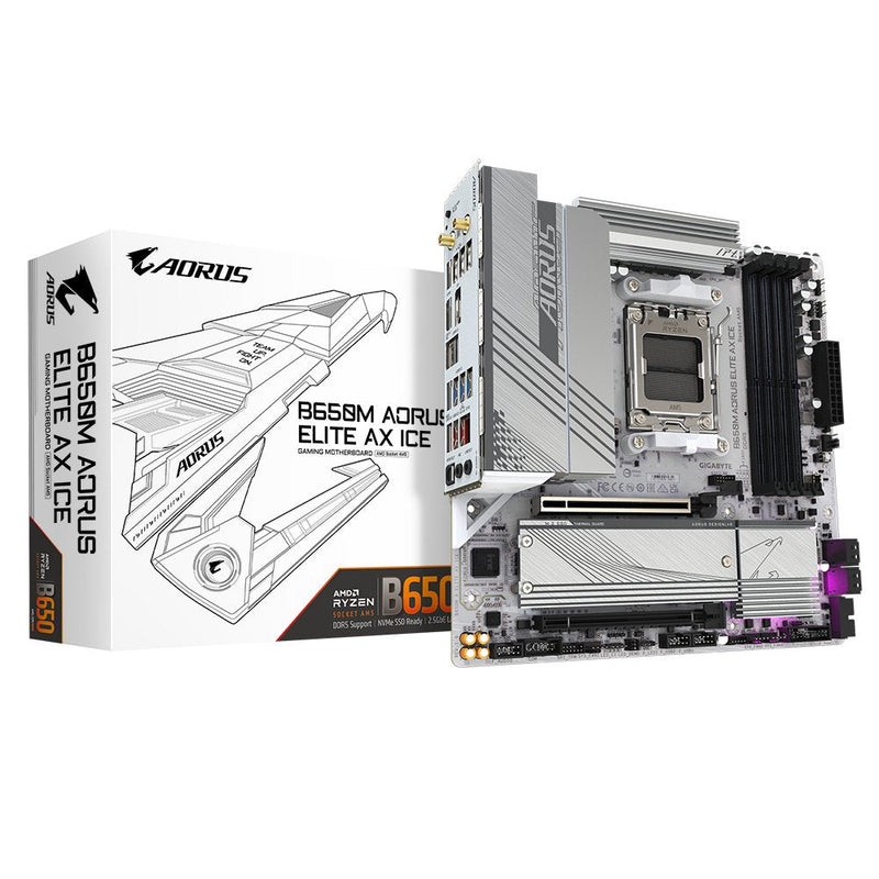 Gigabyte B650M Aorus Elite Ax Ice, AMD B650 AM5, DDR5