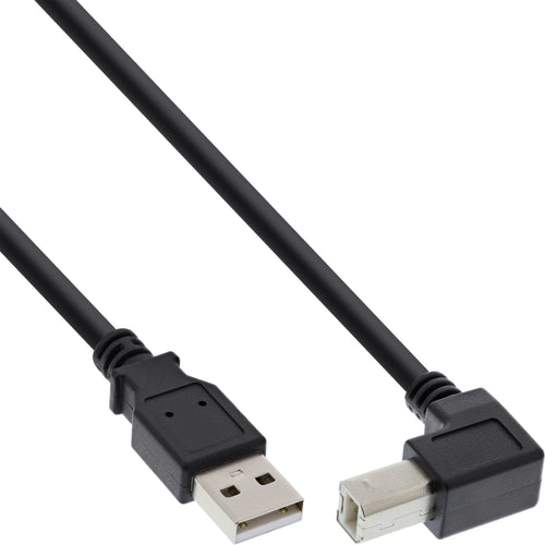 Inline USB 2.0 Cable Ángulo Hacia Abajo Type a Male a B Male Black 3M — image 1