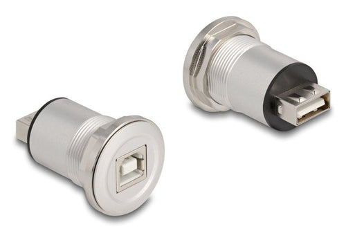 Delock USB 2.0 Type-c a Type B Connector Female Recessed Aluminium — image 1