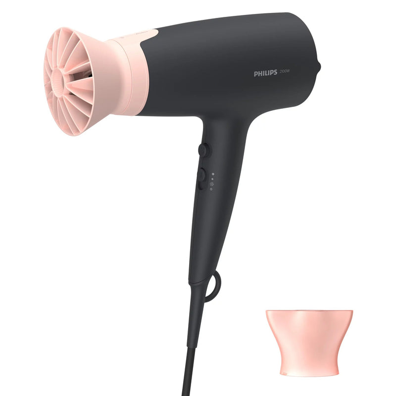 Philips Hair Dryer Hair BHD350 10, Termoprotect, Iónico, Power 2100W, Black Pink