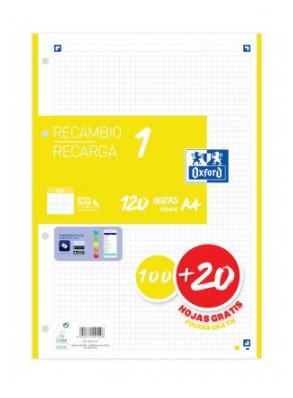 Oxford Spare Part 100H + 20H Gratis 4 Taladros A4 90GR 5X5 1 Band File — image 1