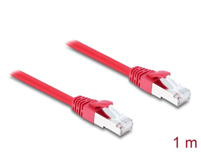 Delock RJ45 Network Cable CAT.6A S FTP 1M Red — image 1