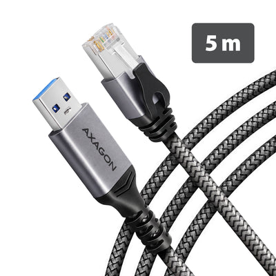Axagon ADE-AM50 USB-A 5Gbps - Gigabit Ethernet Adapter With Integrated CAT.6 RJ-45 Network Cable (5M), Asix AX — image 1