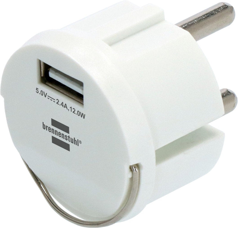 Brennenstuhl Adapter Plug USB 2,4A, Compatible With Plugs And Carretes Brennenstuhl IP44