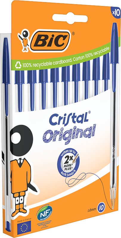 Pen Glass Blue Blíster 10 Units
