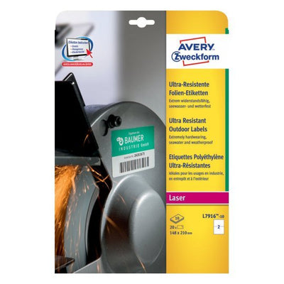 Avery L7916-10 Label Self-adhesive White Rectángulo Permanente 20 Pieces — image 1