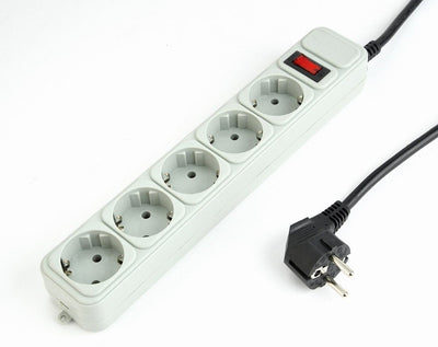 Gembird Protector Sobretensión Energenie SPG3-B-6C , 5 Plugs (schuko), 1.8M, Grey — image 1