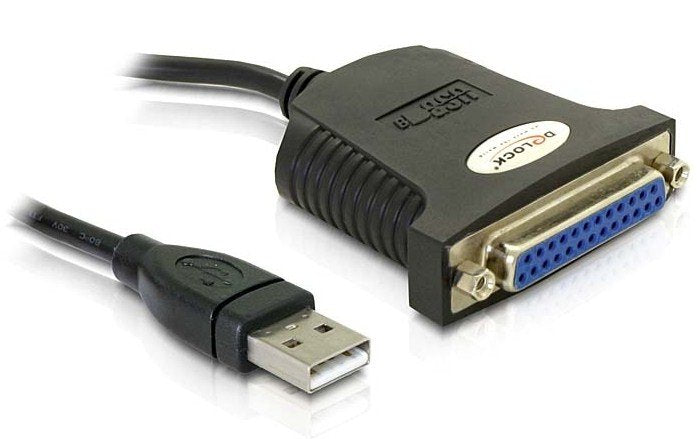 Delock Adapter USB 1.1A Paralelo DB25 Black 80CM