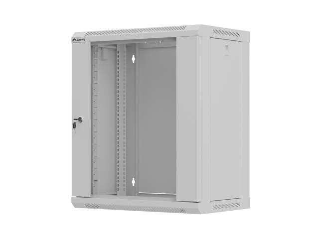 Lanberg Rack Cabinet 19 Wall-mount 12U 540X350 Flat Pack With Glass Door Grey