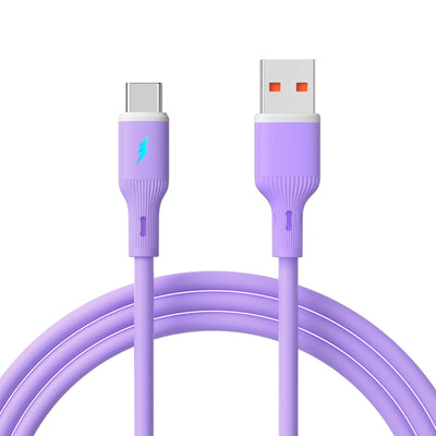 Akyga USB Cable AK-USB-65 USB a M USB Type-c M Ver. 2.0 18W 1M Purple Silicone — image 1