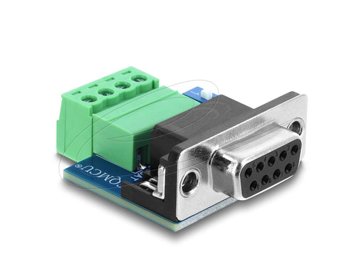 Delock D-sub 9 Pin Connector Female a 4 Pin Terminalblock Adapter With Dip-interruptor And 120 Ohm Abschlusswi — image 1