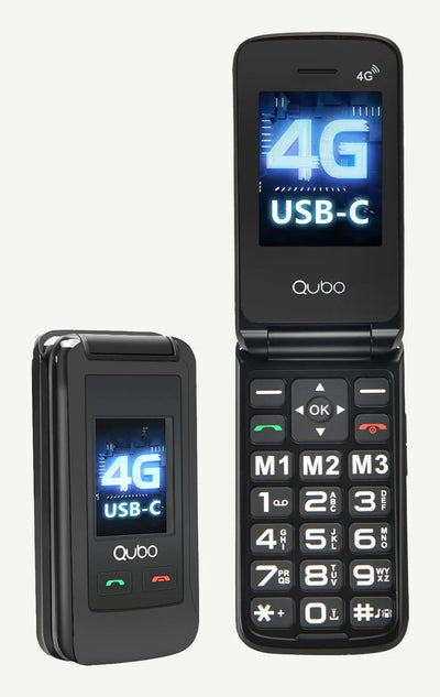 Qubo Phone Mobile Phone X-247 4G Personas Mayores Black And Blue — image 1