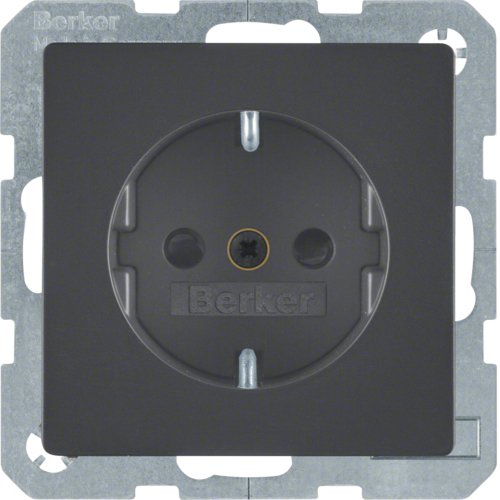 Berker 47236086 Socket Power Schuko Q.1 Q.3 Antracita, Samt — image 1