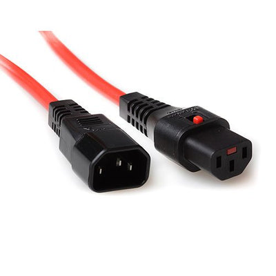 Powercord C13 IEC Lock - C14 Red 1.5M, PC1476 — image 1