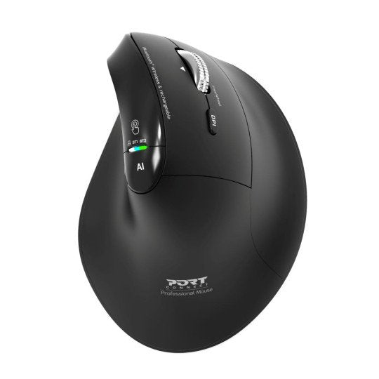 Port Connect Mouse Ergonomic Rechargeable Bt + RF 2,4GHZ - Ergo Auditor