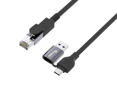 Equip Adapter Gigabit USB-C + A-RJ45 M/M 2.00M Black — image 1